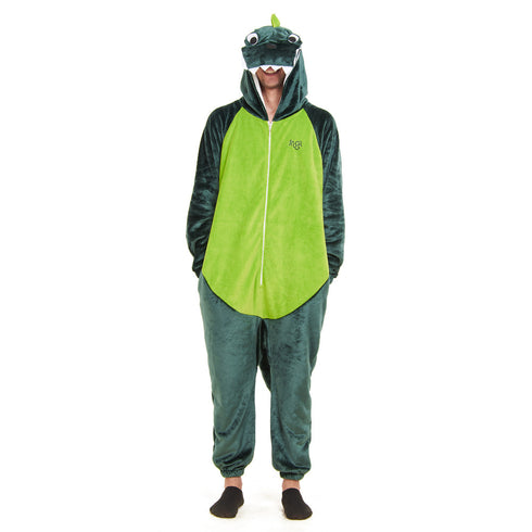Snuggs Blanket Animal Onesie Dinosaur neon green